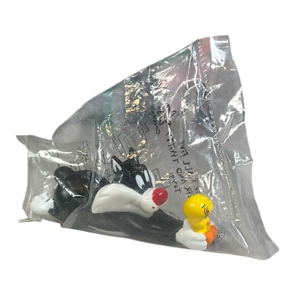 1998 Sylvester & Tweety Mysteries Pull-Back Roller Toy NEW in Original Bag - Picture 1 of 5
